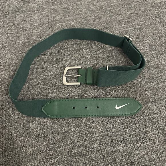 Nike GREEN Sports Belt White Swoosh Athlete Adjustable Elastic Stretchy, 1 Size - Picture 1 of 2